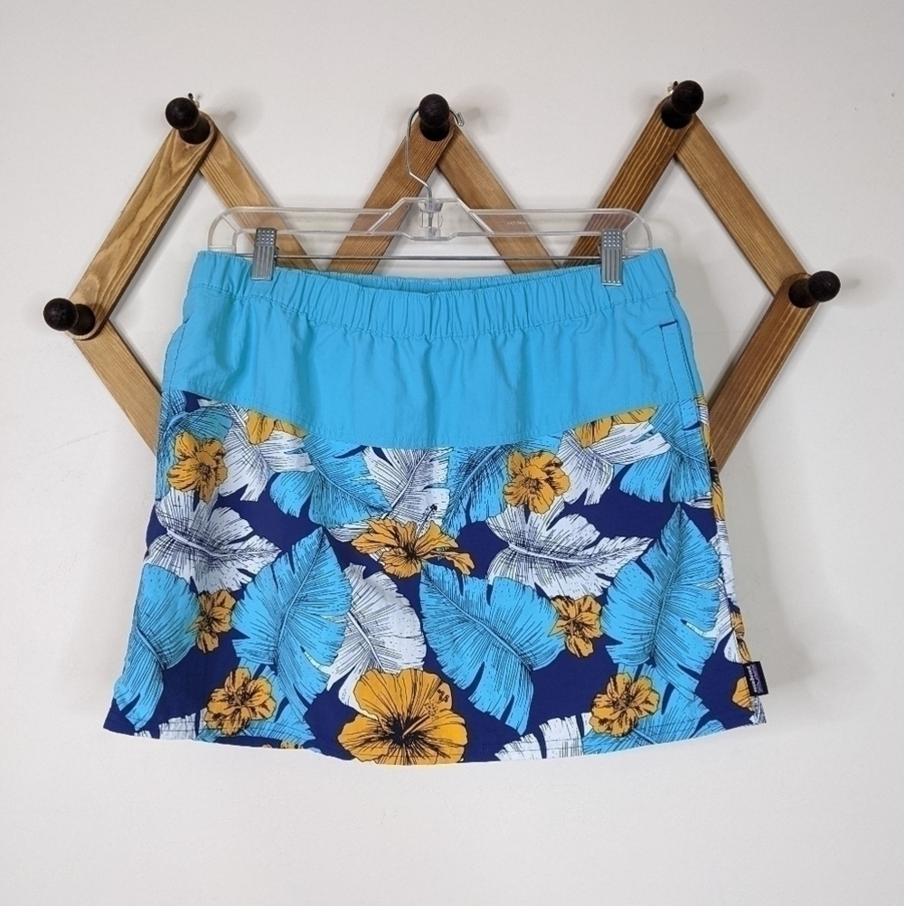 Patagonia Baggies Aloha Floral Blue Mini Skirt - Size M